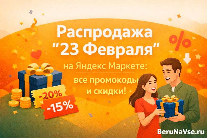 👨Февральская распродажа "23 Февраля на Яндекс Маркете": скидки до 70%, промокоды и акции!
